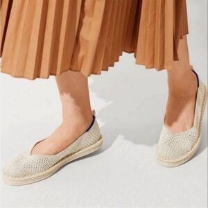 Rothy’s The Espadrille Diamond Metallic Woven Flats